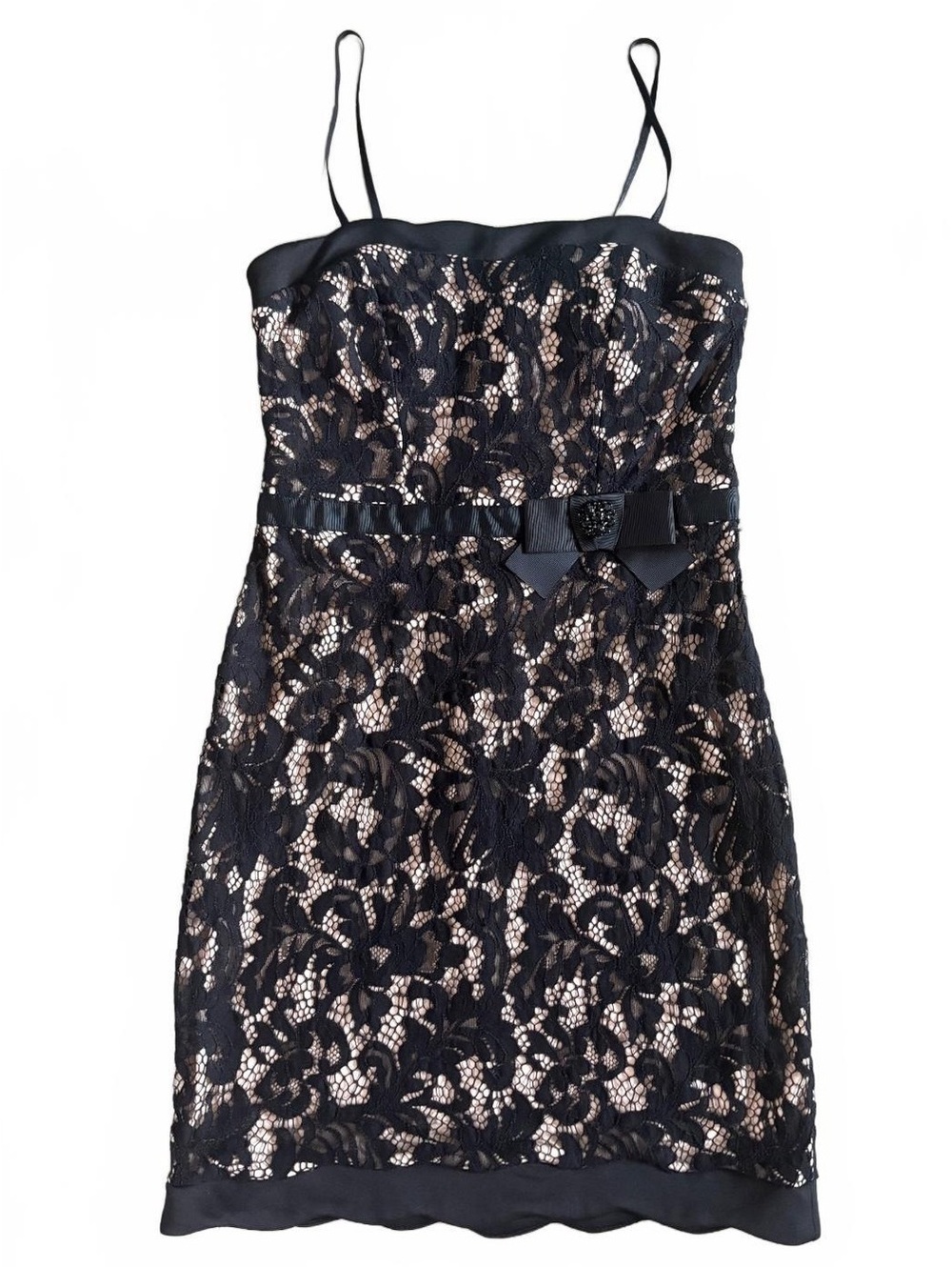 City Studio Black Lace Strapless Dress Size 3